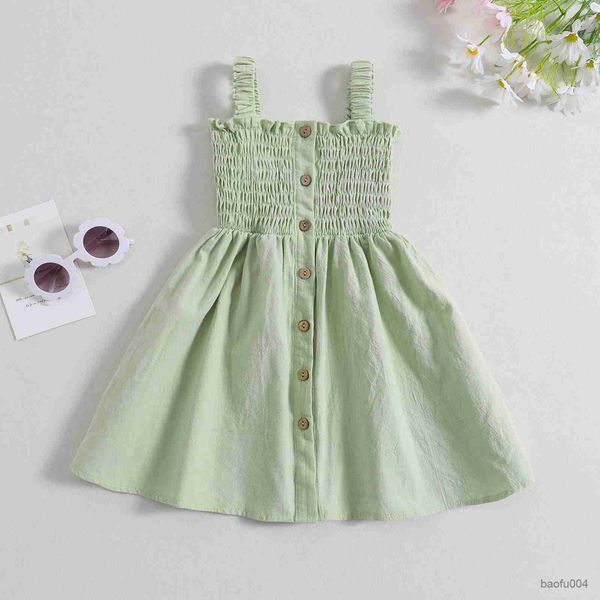 

girl's dresses ma baby gaun anak bayi perempuan gaun lipit warna polos musim panas anak-anak cewek d06 r230808, Red;yellow