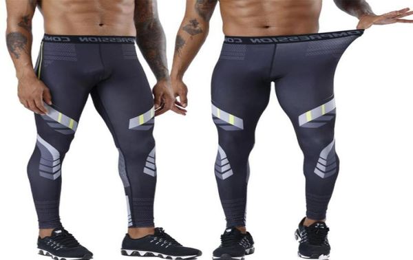 

mens compression pants fitness skinny trousers men gyms workout joggers sweatpants jogger bodybuilding tight leggings track pant16194611, Black