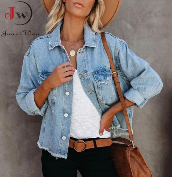 

women039s jackets women denim jacket spring autumn streetwear loose blue casual batwing long sleeve coat turndown collar elega2352586, Black;brown