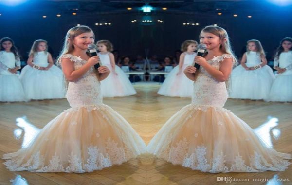 

2019 cute mermaid girl039s pageant dresses lace applique sleeveless flower girls dresses children organza v neck birthday3463528, White;red