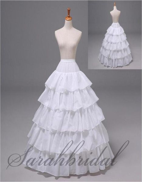

in stock 5 layer 4 hoop petticoat for wedding evening gown crinoline ball gown skirt slip bridal underskirt real image acces9816350, White