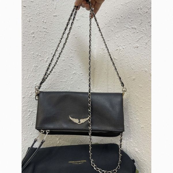 

fashion designer woman bag for women zadig voltaire shoulder bag vintage rivet handbag purse original box genuine leather cross body chain h