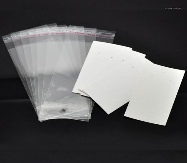 

doreen box 100 sets ear hooks earring display cards 9cmx5cm w self adhesive bags 15cmx6cm b1868715117658, Black;white