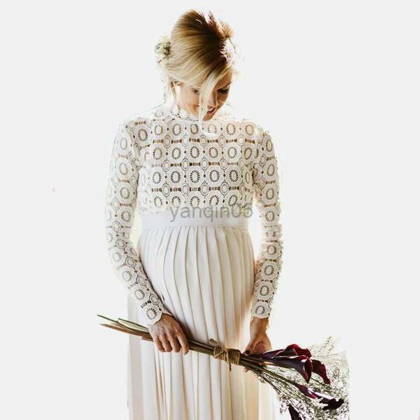 

maternity dresses white lace pleated maternity dress woman flowers stitching lace long-sleeved pgraphy p for pregnant generous long dress hk