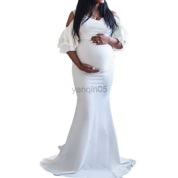 

maternity dresses 2022 summer pregnancy p shooting dress strapless clothes for pregnant women long dresses pregnancy clothes s  l xl hkd230, White