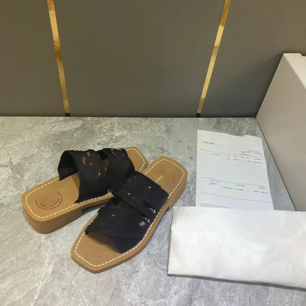

slippers summer rubber sandals beach woody flat mule linen white black slide fashion scuffs slippers indoor canvas designer shoes