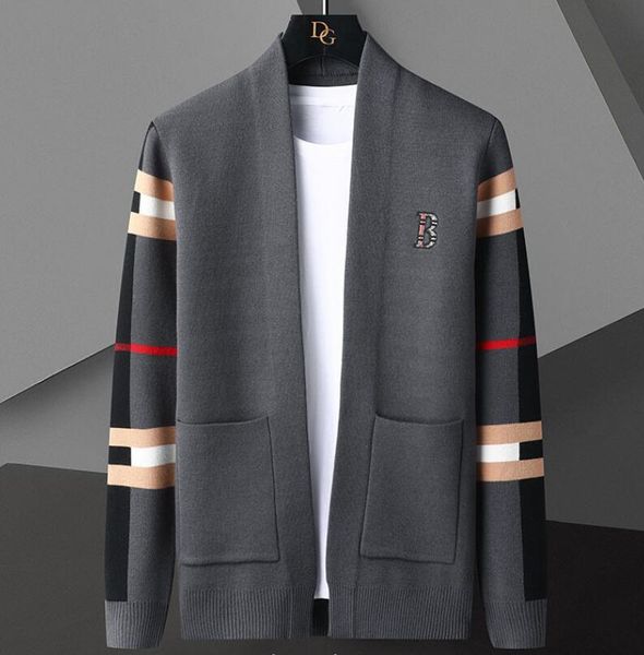 

men's sweaters 2023 autumn/winter new long sleeve sweater men's knitwear fashion men's cardigan thickened coat, White;black