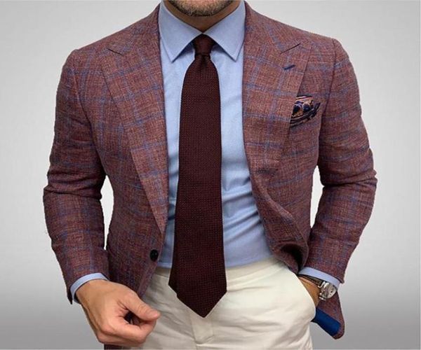 

men039s suits blazers burgundy jacket plaid lapel neck blazer man highend tailormade jackets for groomsmen slim fit men clo9974928, White;black