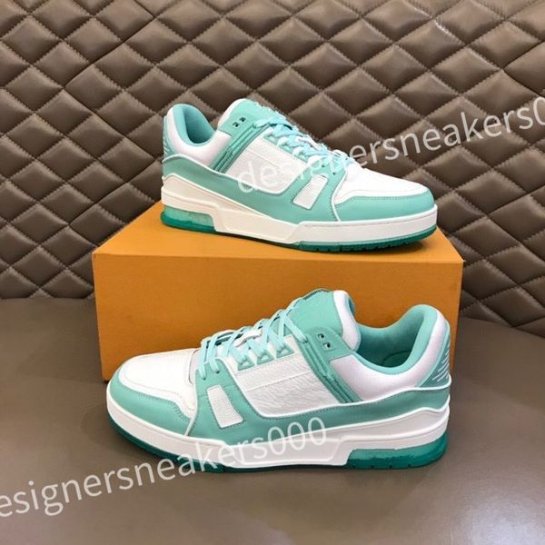 

2023 new luxury designer skate sneaker virgil casual shoes calfskin leather abloh black white blue leather overlays rd0804