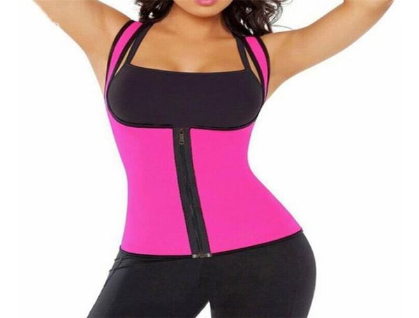

2018 women neoprene body tummy trimmer shaper cincher belt slimming waist trainer vest shaper shaperwear fajas6501408, Black;white
