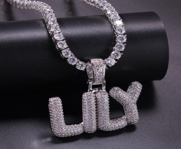 

az custom name small letters necklace pendant zircon hiphop jewelry with 24inch rope chain for gift22949294203416, Silver