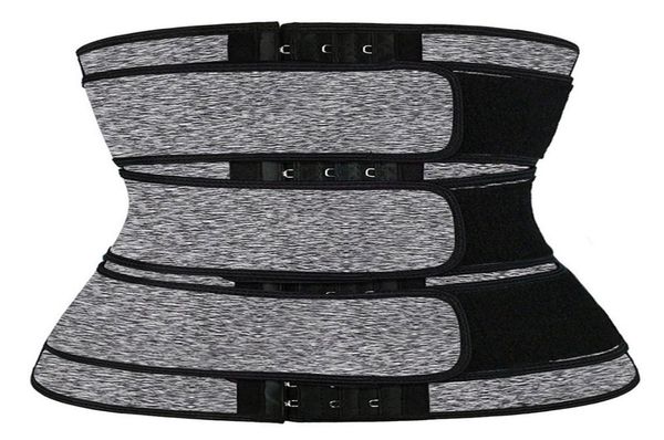 

3 belt waist trainer corset neoprene sweat belt body shaper women slimming sheath reducing curve shaper workout trimmer3237889, Black;gray