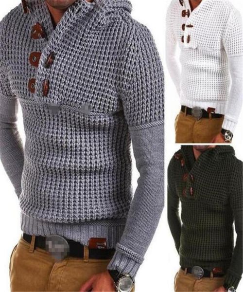 

sweater men warm knitted chompas para hombre casual slim hooded pullover mens sweater coat plus size pull homme bottoming sweaters4120524, White;black