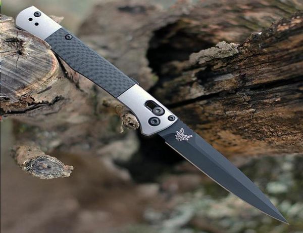 

spear 4170bk auto 395quot folding knife carbon s90v black benchmade camping point blade aluminum outdoor with fact fiber inlay8936387