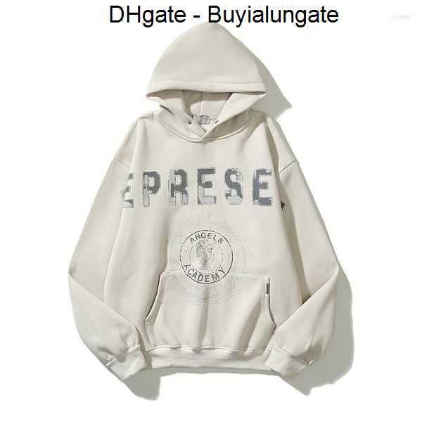 

men's hoodies retro dog print letter foam pullover fleece for male and female high street oversized casual sweatshirts loose hooded sao, Black