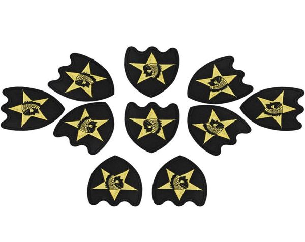 

10pcs black embroidery badge golden patches for clothing iron patch for clothes applique sewing accessories stickers on cloth iron2763187