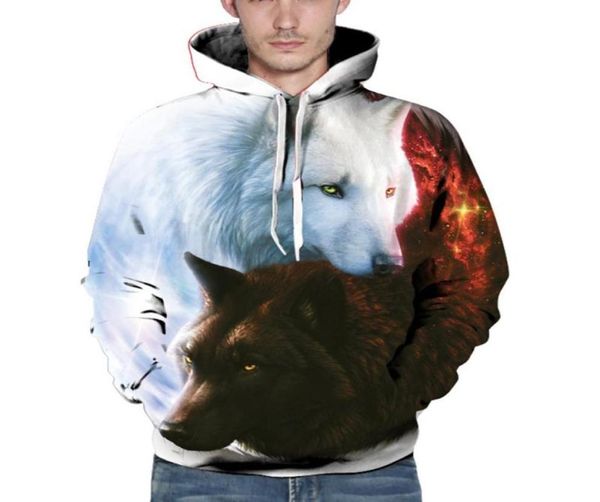 

men039s hoodies sweatshirts wolf printed men 3d brand boy jackets quality pullover fashion tracksuits animal streetwear out c8667165, Black