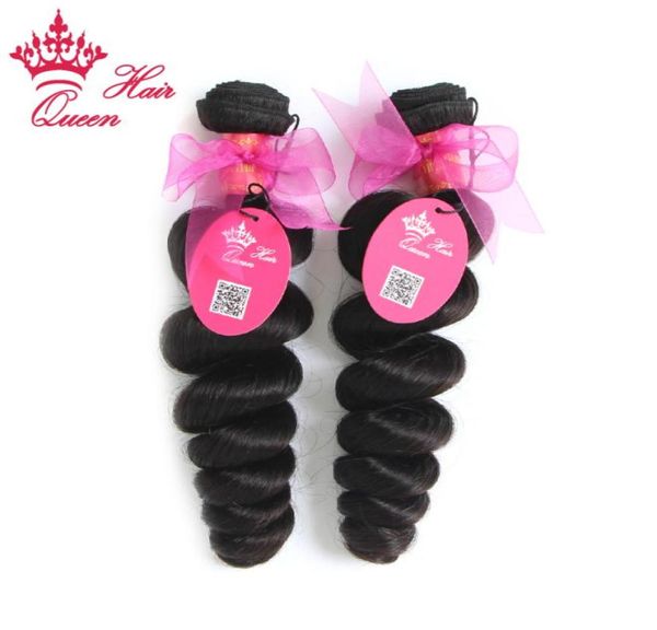

queen hair brazilian virgin human hair weave wavy selling natural color loose wave hair extensions 2pcs lot mixed lengths 8q3085575455169, Black