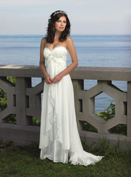 

2021 white ivory elegant aline sweetheart chiffon wedding dresses appliques beaded plus size party bridal gowns bm547043688
