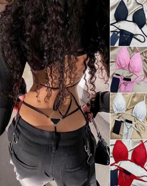 

fashion designer youth girl swimwear mini brazilian laceup swimsuit letter bikini sets thongs bra beach lady bathing sui1127631, White