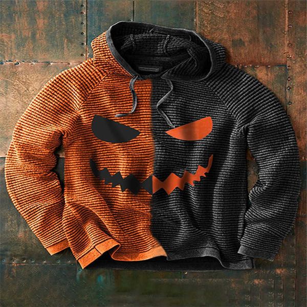 

no brand name men's new pumpkin digital series hooded sweater, Black