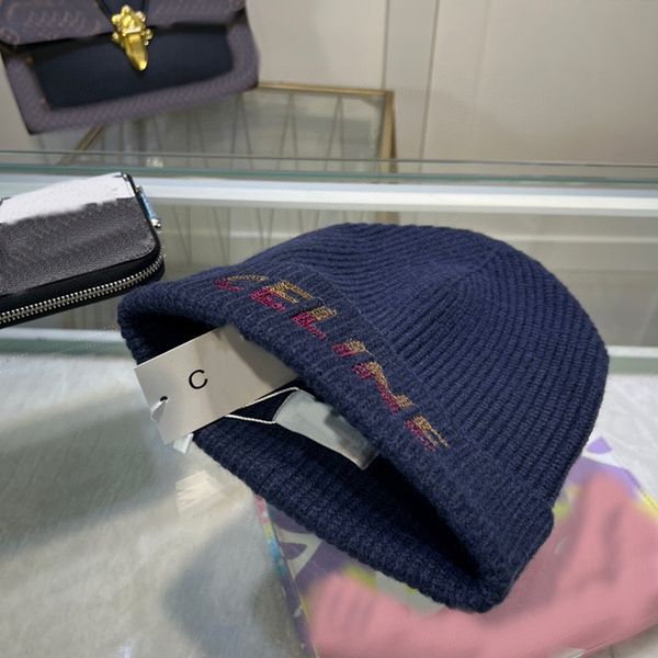 

23ss brand beanie embroidery autume winter luxury designer hip hop casual wool cap outdoor men knitted hat women outdoor warm#65, Blue;gray