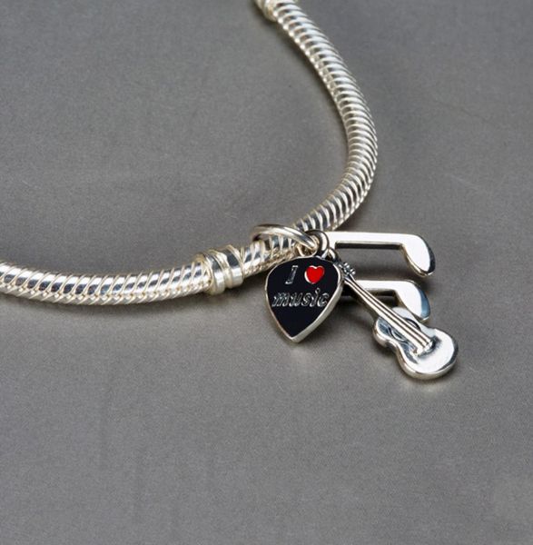 

music note charms beads s925 sterling silver fits for bracelets lw5677046465, Bronze;silver