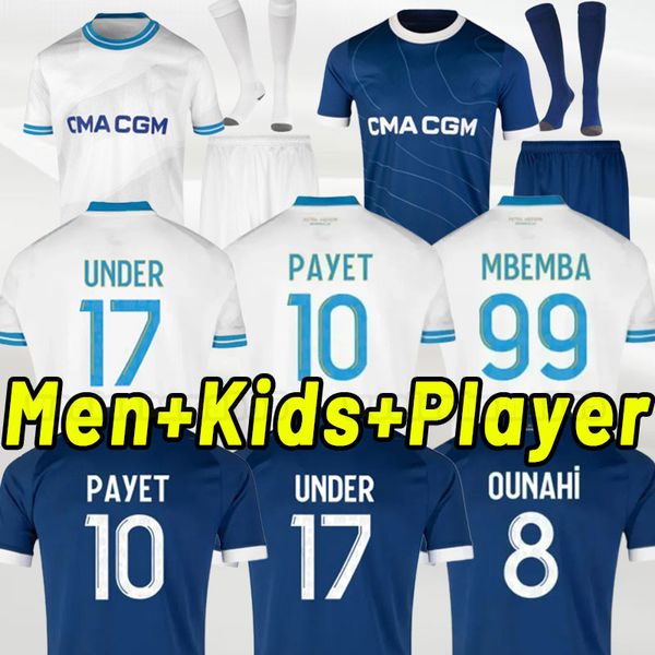 

marseilles alexis soccer jerseys 2023 2024 om maillot foot harit guendouzi payet clauss under 23 24 ounahi vitinha veretout kondogbia footba, Black;yellow