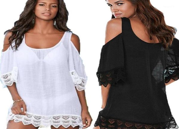 

women039s swimwear plus size women beachwear bikini cover up kaftan summer dress15003662, White;black