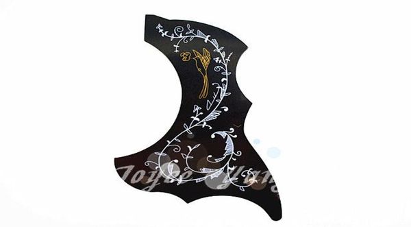 

alice hummingbird flowerbird pattern acoustic guitar pickguard black peel and stick adhesive back guitar necessities 9722293