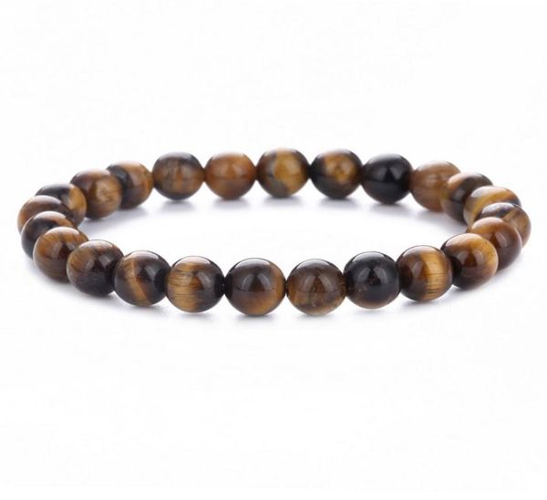 

fashion 8mm chakra tiger eye buddha bracelets for women men natural stone round beads bracelet lava jewelry2159857, Black