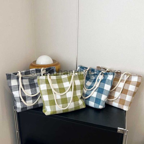 

shoulder bags japanese and korean minimalist ins bento bags artistic small fresh plaid handbags large capacity single shoulder women's