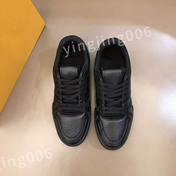 

luxurys designer mens casual shoes genuine leather low- sneakers lace up trainers comfortable outdoor runner sneaker 39-45 rd0804, Black