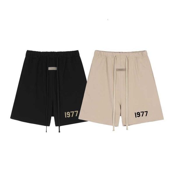 

season 8 multi line esential 1977 shorts men's and women's new summer loose casual pants trend, Black