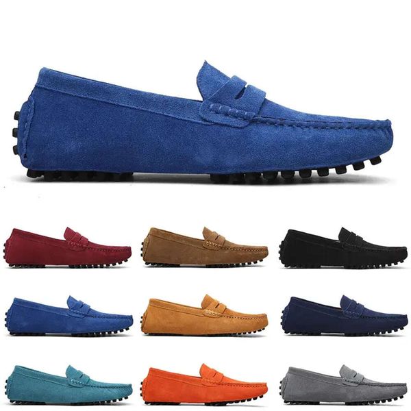 

shoes suede non-brand casual men black dark blue wine red gray orange green brown mens slip on lazy leather shoe eur 38-45775 s