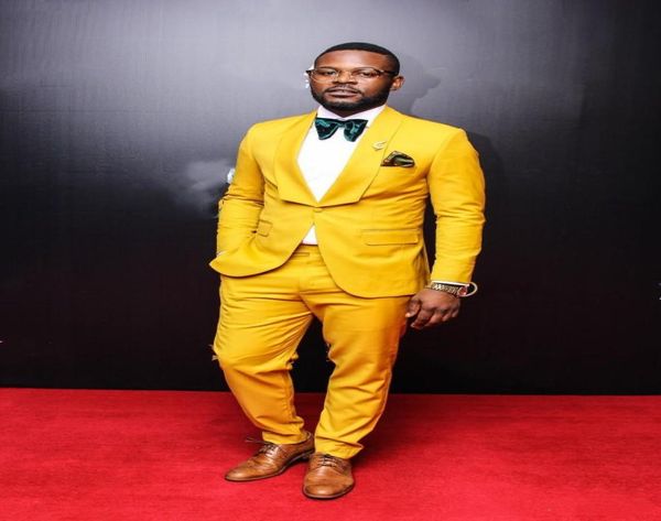 

yellow wedding tuxedos slim fit suits for men groomsmen suit two pieces prom formal suits jacketpantstie 1133956256, Black;gray