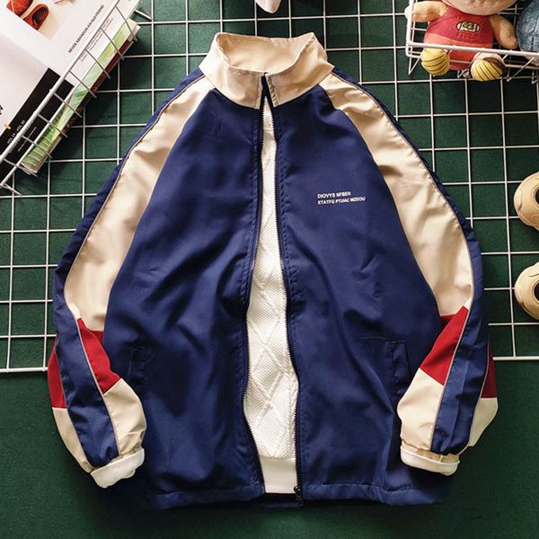 

men's jackets hip hop varsity baseball jackets mens harajuku patchwork color block coats oversized casual loose thin windbreaker jacket, Black;brown
