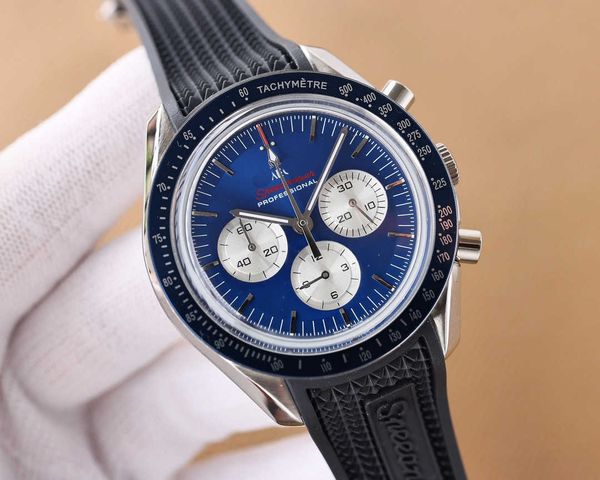 

designer men speedmaster watch movement watches bi3q luxury chronograph montre omg luxe homme prx uhr with box, Slivery;golden