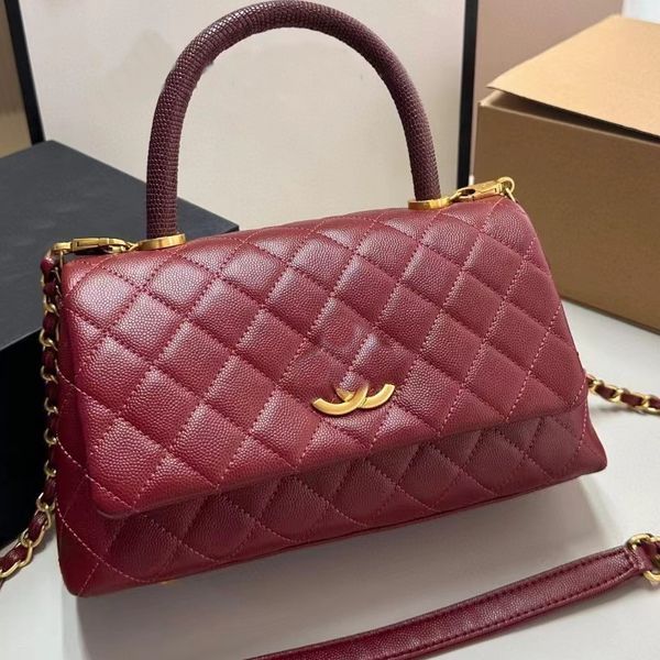 

2023 new product 23s caviar hand bag 25 single shoulder diagonal bag woman bag chain fragrant high-end bag multi-color zipper card slot chan