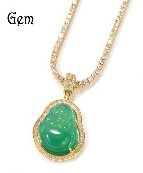 

hip hop necklace jade pith maitreya buddha zircon pendant for men and women49559326249941, Silver