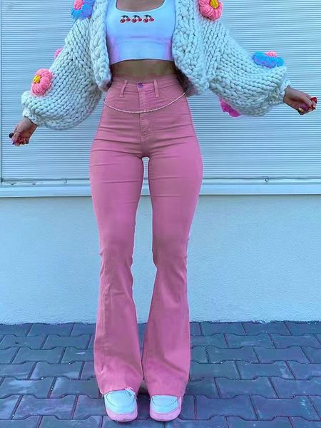 

women's jeans streetwear y2k flared jeans women high waist 90s fashion pink stretch baggy mom jeans wide leg pants elegant denim trouse, Blue