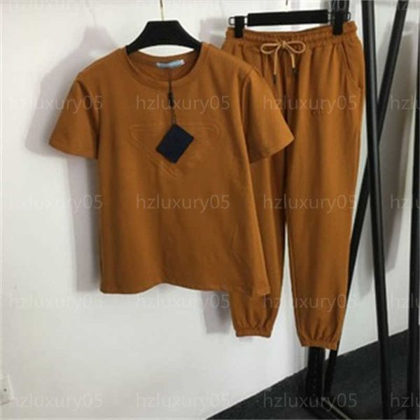 

tracksuit clothes women designer set sweatshirt sweatpants two piece triangle letter round neck t-shirt elastic waist casual pants designers, Gray