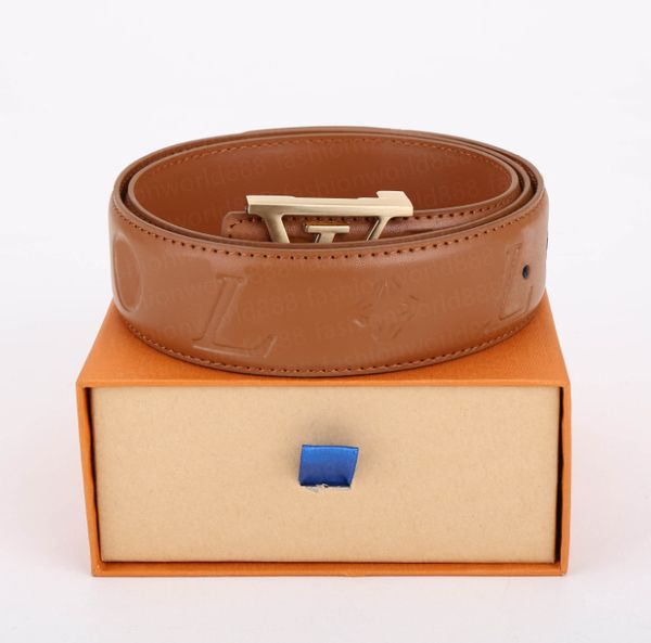 

men designers belts classic fashion luxury casual letter l smooth buckle womens mens leather belt width 3.8cm with orange box 0000, Black;brown