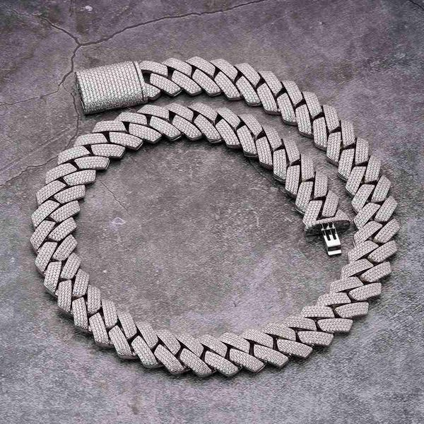 

wholesale cuban link chain necklace custom vvs moissanite diamond 925 sterling silver hip hop baguette iced out cuban chain