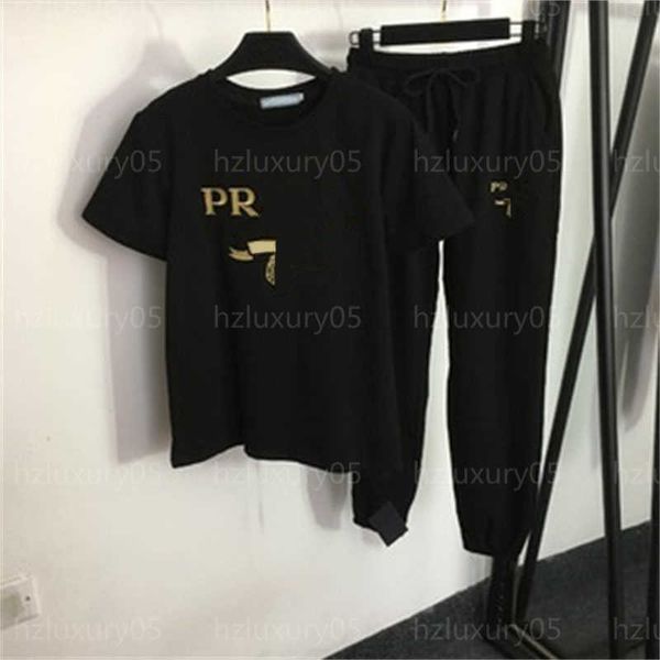 

tshirt sweatpants set womens tracksuit clothes women designer round neck short sleeve t-shirt fashion casual loose pants designers tracksuit, Gray
