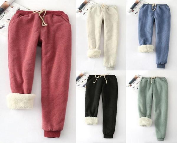 

ladies pure color big yard filling loose thickening show warm pants trousers warm women039s plus thick velvet leggings 2020 new5158313, Black;white