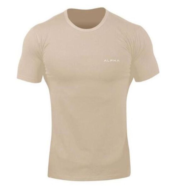 

rashgard dry fit men running shirts short sleeve sport shirt men workout tight compression tees cotton gym sportswear3225461, White;black