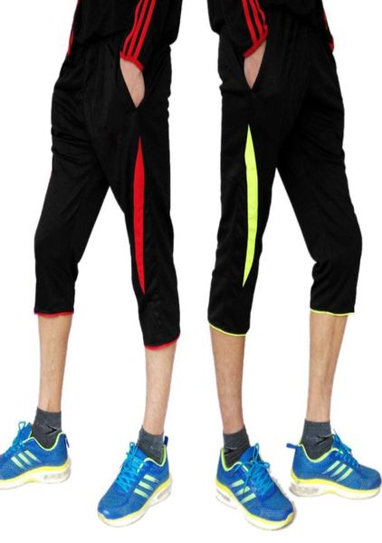 

2018 men soccer training pants joggings football cropped 34 pant men sports running fitness trousers pocket sweatpants32028163518812, Black