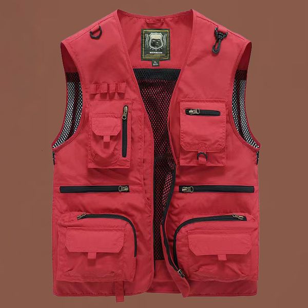 

men's vests summer unloading men us tactical hiking fishing vest pographer waistcoat mesh cargo sleeveless jacket tools pocket 5xl 2308, Black;white