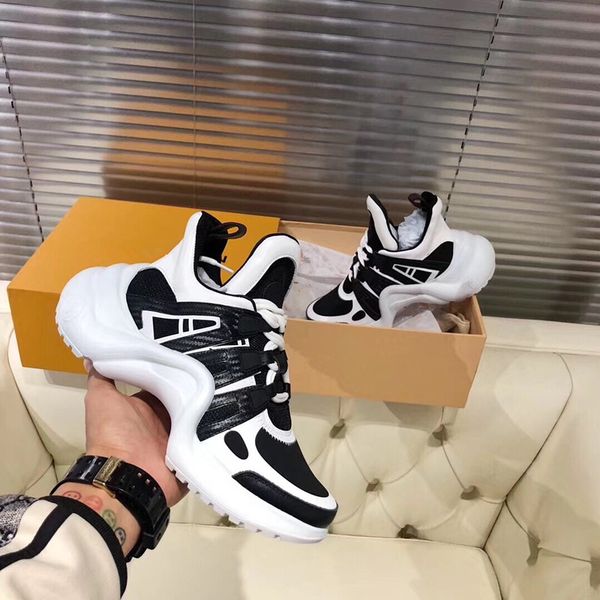 

platform men gym casual shoes women travel leather lace-up sneaker cowhide fashion trainers letters thick bottom woman 0807, Black